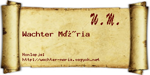 Wachter Mária névjegykártya