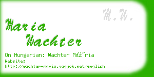 maria wachter business card